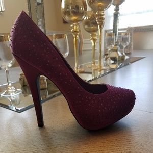 Bakers Wine Rhinestone Pumps
